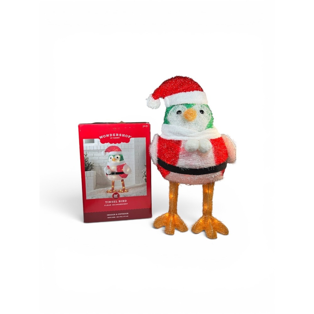Target Wondershop LED Tinsel Santa Bird Christmas Decor Holiday Featherly Friend